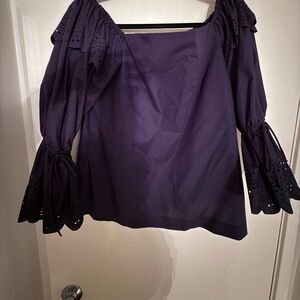 Off the shoulder, navy banana republic shirt